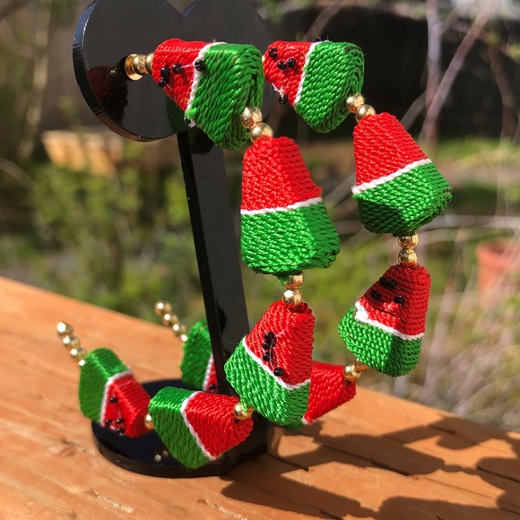 Kenneth J Lane 🆕 Watermelon hoop earrings $80 new - Picture 4 of 8